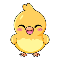 cute chick cartoon kawaii sticker. character vector illustration