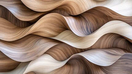Abstract wood wave texture, interior design, wall panel, background
