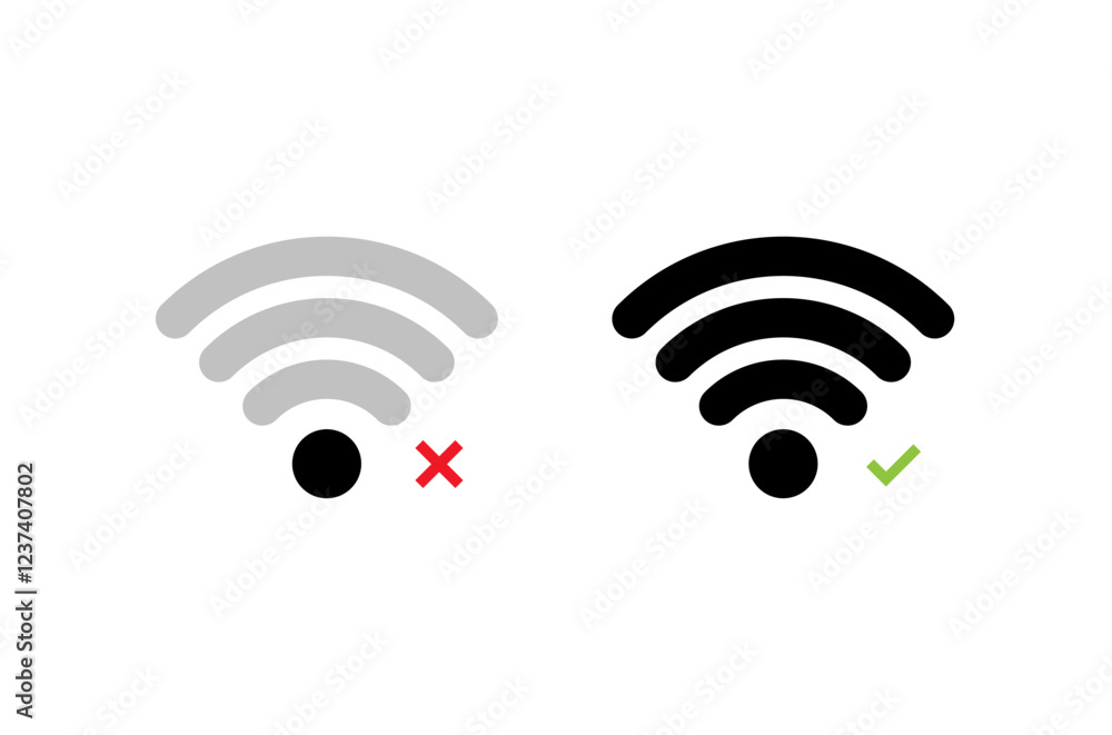 Poster vector design of low wi-fi signal and high wi-fi signal