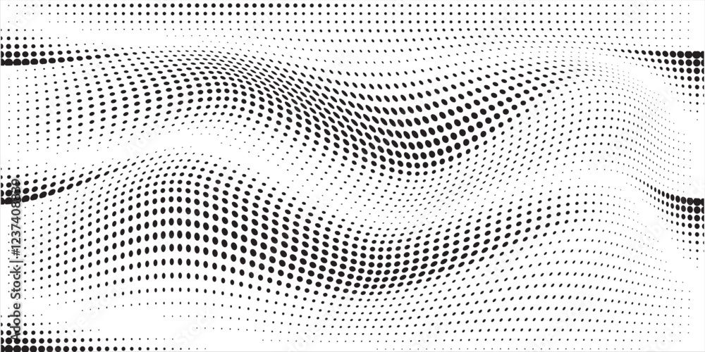 Poster basic halftone dots effect in black and white color. halftone effect. dot halftone. black white half
