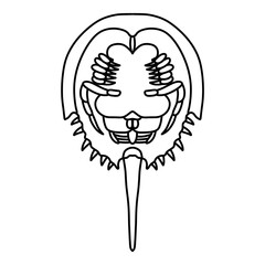 horseshoe crab vector illustration icon Isolated on White Background