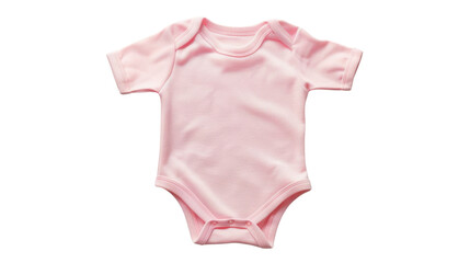 Pink baby bodysuit mockup lying on transparent background
