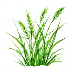 Naklejka premium the AI Image Generator, Watercolor Illustration of Vibrant Green Grass