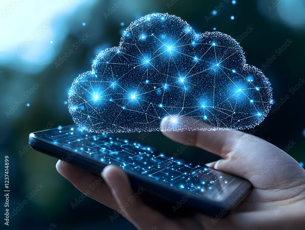 Poster cloud computing on mobile, network connection