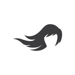 Naklejka premium women hair silhoutte logo vector icon.beauty women icon