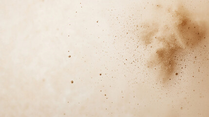 Fototapeta premium Desert Sandstorm: Abstract texture of swirling beige sand creating a dynamic dust cloud against a sandy backdrop. A captivating image representing the power of nature.