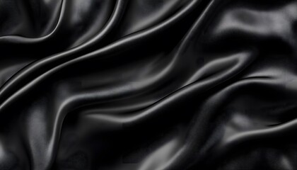 Obraz premium Draped Black Silk Fabric Shows Elegant Texture
