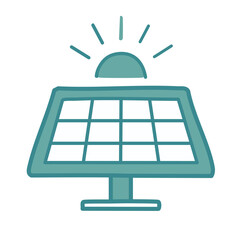 Solar panel with sun icon