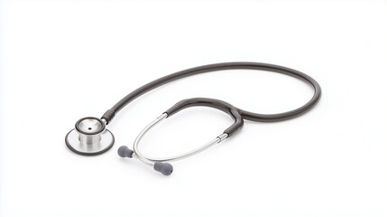 Black Stethoscope: A professional black stethoscope with a silver head and earpieces lies against a plain backdrop, a powerful symbol of healthcare and medical expertise.  