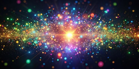 Fototapeta premium Particle Swarm in Vibrant Orange , vibrant, glowing, vibrant, glowing, glowing fibers