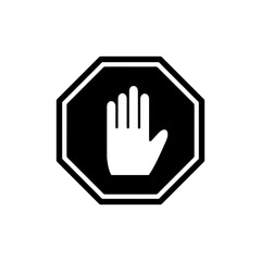 Obraz premium Stop icon vector illustration. stop road sign. hand stop sign and symbol. Do not enter stop red sign with hand