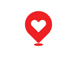 Pointer with pin heart symbol design vector illustration on transparent background