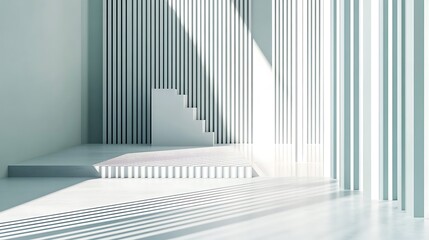 Minimalist White Architecture Interior Design Scene