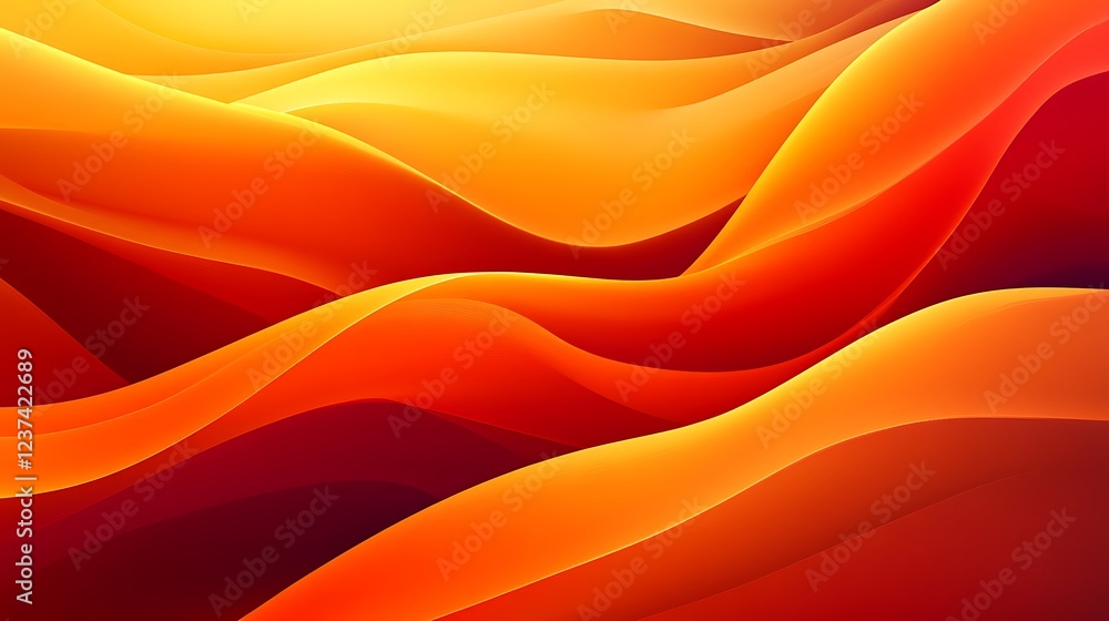 Poster abstract orange and red wave pattern design