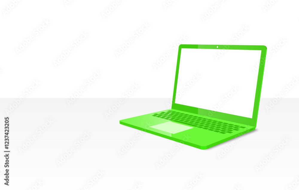Poster simple computer vector design in bright green color