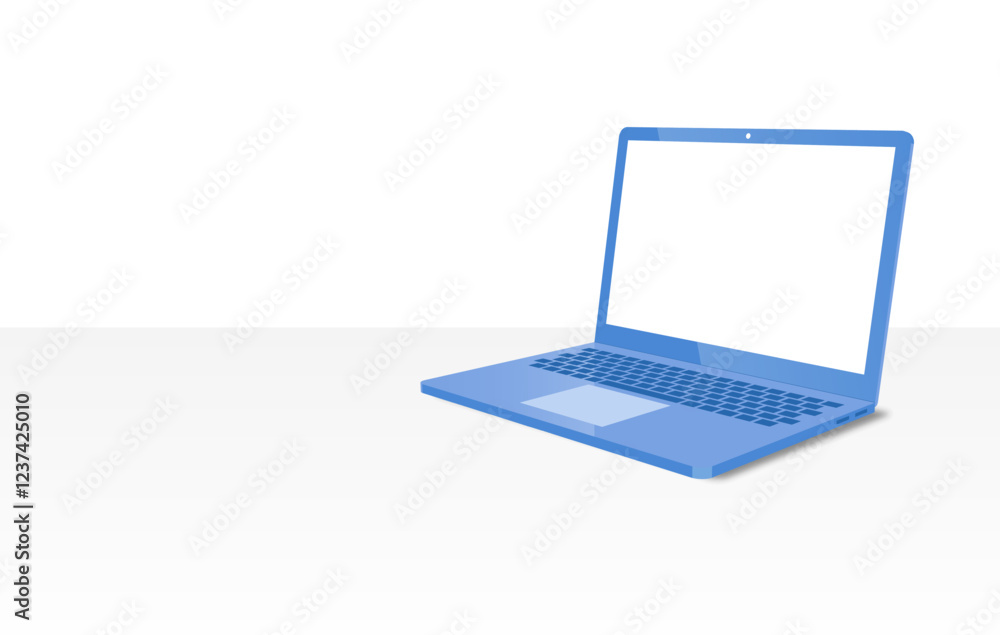 Poster vector illustration design of a computer in side view in light blue color