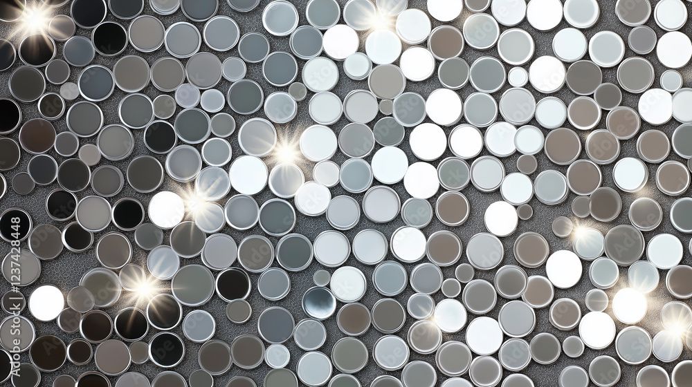 Aufkleber Sparkling silver and grey sequins form a shimmering background
