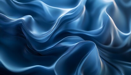 Obraz premium Abstract Blue Waves Flowing Smoothly Together