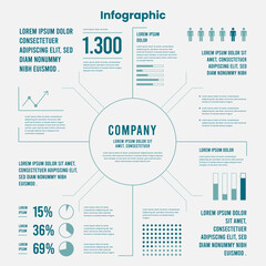 Naklejka premium blue infographic