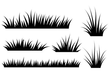 grass vector set, grass silhouette black
