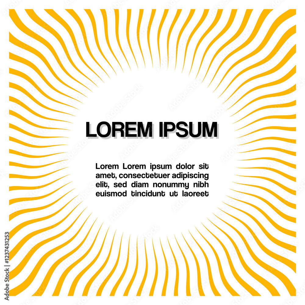 Poster abstract vector design of wavy sunbursts with space for text