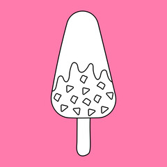 Hand-drawn Ice Cream Clipart: Cartoon Ice Cream Clipart: Black and White Doodle Ice Cream