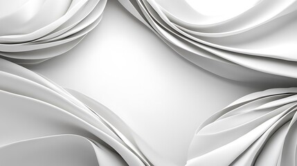 Abstract White Draped Fabric Forms A Frame