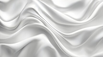 Obraz premium White silk fabric texture, soft waves, elegant drape, background design