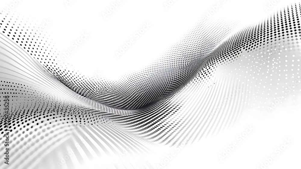 Poster abstract gray scale halftone wave pattern design