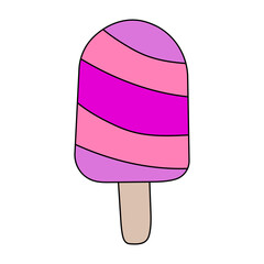 Doodle Ice Cream Clipart: Cartoon Ice Cream Clipart: Colorful Kawaii Ice Cream