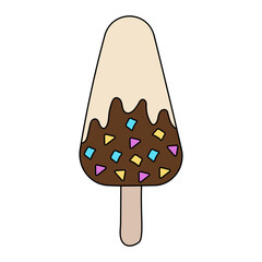 Doodle Ice Cream Clipart: Cartoon Ice Cream Clipart: Colorful Kawaii Ice Cream