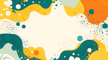 Fototapeta premium Abstract Yellow Teal Wave Pattern Design
