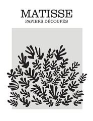 Matisse Abstract Painting, Illustration, Modern Aesthetic Art, Boho Decor, Minimalist Art, Vector, Poster, Postcard. Collection of trendy floral decorations and creative art.