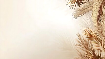 Obraz premium Golden Palm Leaves and Pampas Grass Design