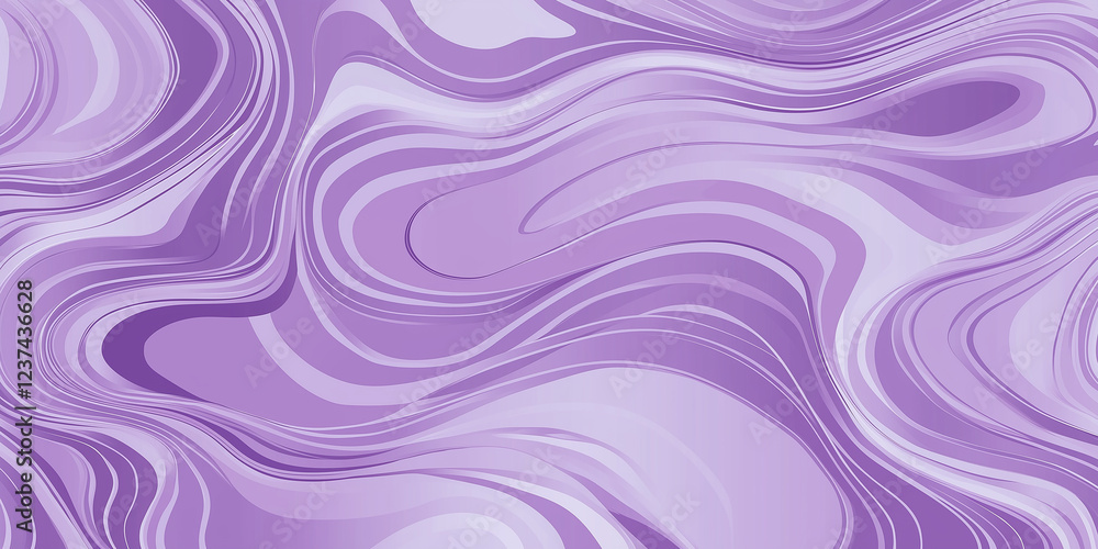 Poster Purple wavy stripes creating a marble effect background