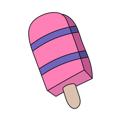 Doodle Ice Cream Clipart: Cartoon Ice Cream Clipart: Colorful Kawaii Ice Cream