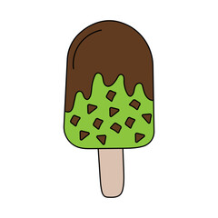 Doodle Ice Cream Clipart: Cartoon Ice Cream Clipart: Colorful Kawaii Ice Cream
