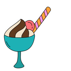 Kawaii Ice Cream Clipart: Doodle Ice Cream Clipart: Colorful Hand-drawn Ice Cream