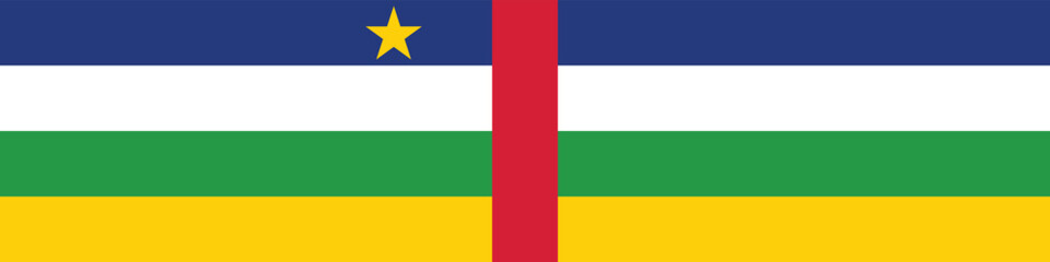 Fototapeta premium Central African Republic flag long banner digital vector illustration