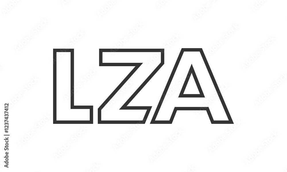 Poster lza logo design template with strong and modern bold text. initial based vector logotype featuring s