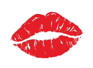 Red lips. Vector illustration, Beautiful woman's mouth icon. Can be used to design shirts, cards, logos, etc.
