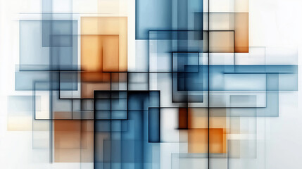 Abstract orange and blue rectangles creating modern background design