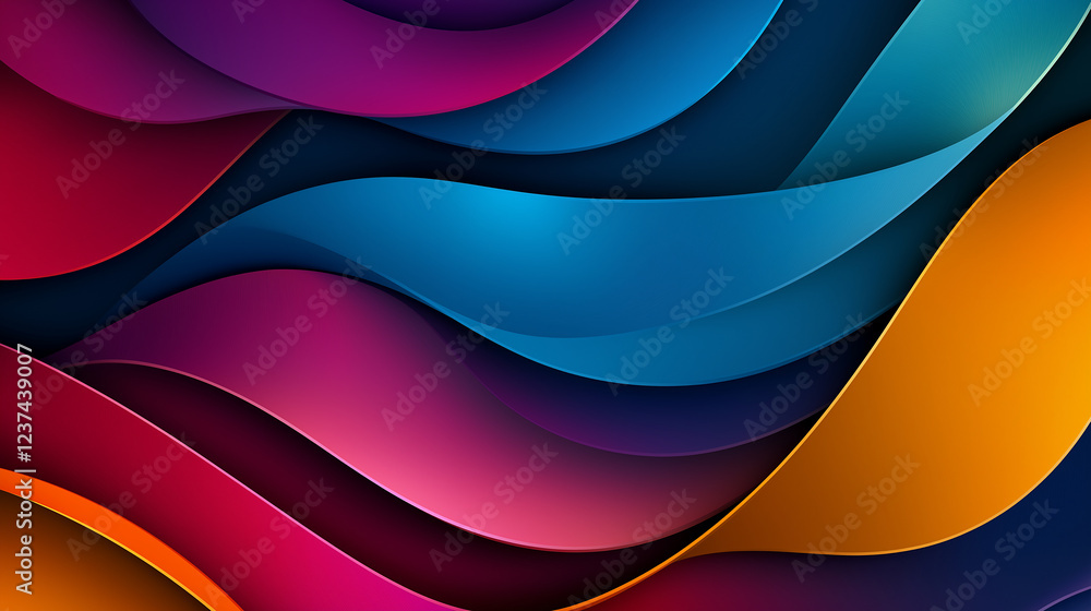 Fototapete colorful abstract waves flowing seamlessly creating dynamic background