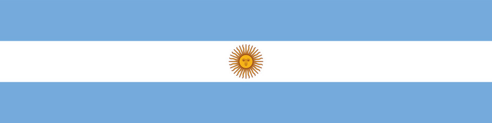 Argentina flag long banner digital vector illustration