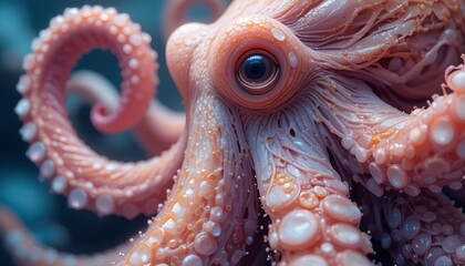 Obraz premium A Close Up View Of An Octopus Eye And Tentacles