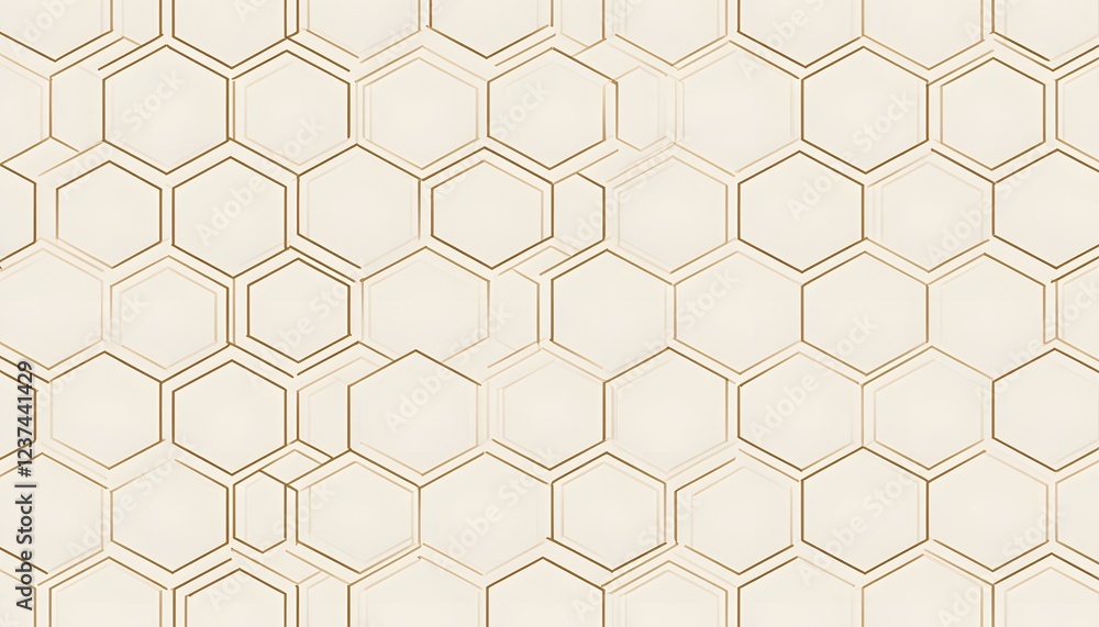Poster abstract beige hexagon pattern background design