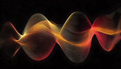 Fototapeta premium Abstract Orange and Red Wave Lines Design