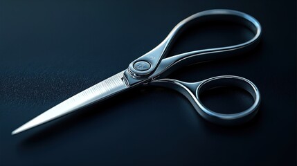 Shimmering scissors rest gracefully on a sleek black surface, capturing an atmosphere of creativity and craftsmanship, inviting inspiration for future projects and designs.