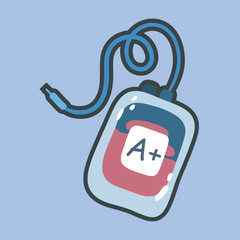 blood a plus donor pack with outline flat vector design