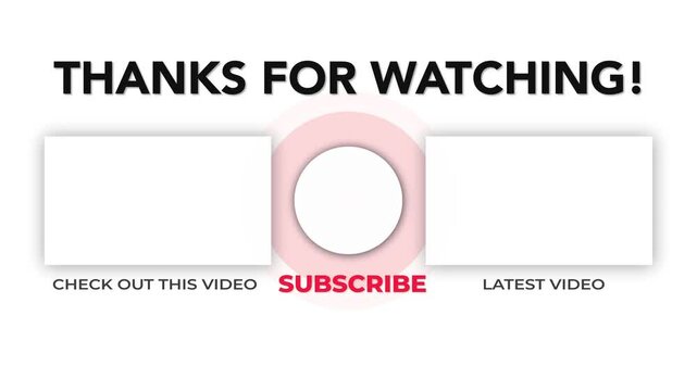 Thanks for watching YouTube End screen outro video black and white	
